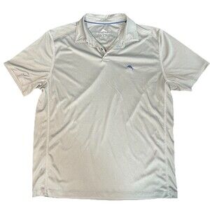 Tommy Bahama Shirt Men’s M Gray Polo Performance Golf Stretch Casual